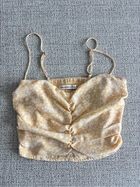 Abercrombie & Fitch Yellow Floral Twist-Front Cami